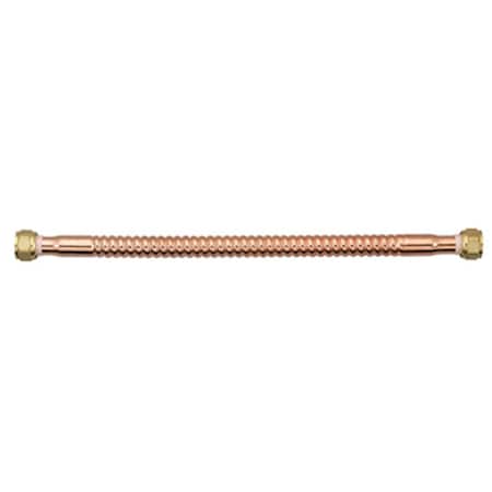 Homewerks 7211-18-34FIP-T 0.75 FIP x 18 in. COP Corrugated Copper Water Heater Connector 173309